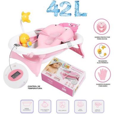 BAÑERA CONTROL DE TEMPERATURA REGADERO ELECTRÓNICO ROSA 42L