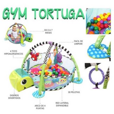 GIMNASIO IDEAL DE BEBE DIDÁCTICO 3 EN 1 TORTUGA