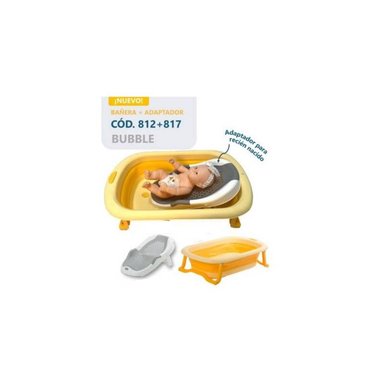 BAÑERA CON ADAPTADOR BUBBLE 812817 MULTICOLOR EBABY PLEGABLE