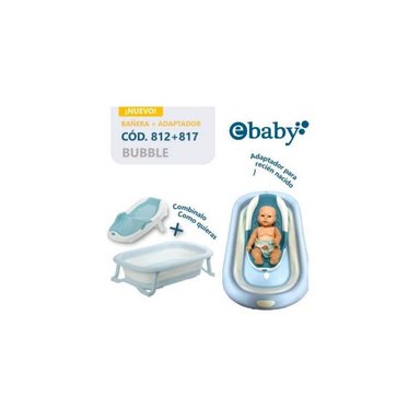 BAÑERA CON ADAPTADOR BUBBLE 812817 MULTICOLOR EBABY PLEGABLE