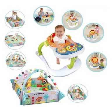 ANDADOR COMBO 4 EN 1 + ALFOMBRA DE DIBUJOS