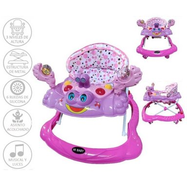 ANDADOR HI BABY MUSICAL Y LUCES CANGREJO ROSADO Y MORADO