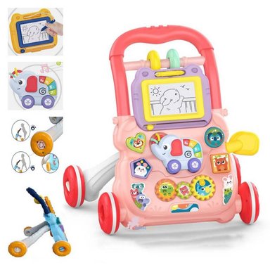 CAMINADOR HUANGER MUSICAL HE0811 ELEFANTE ROSADO PIZARRA MÁGICA