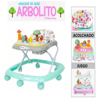 ANDADOR BABY HAPPY MUSICAL ACOLCHADO INTERACTIVO ARBOLITO VERDE AGUA