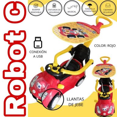 CORREPASILLOS CON TOLDO ROBOT AMARILLO