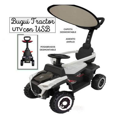 CORREPASILLOS CON EMPUJADOR BUGUI TRACTOR CON USB BLANCO