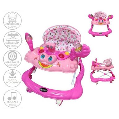 ANDADOR HI BABY MUSICAL Y LUCES CANGREJO ROSADO
