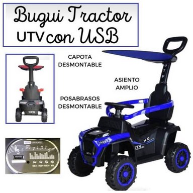 COREPASILLOS BABY HAPPY BUGGIE UTV MUSICAL CON LUCES Y SOMBRILLA AZUL