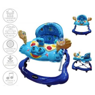 ANDADOR HI BABY MUSICAL Y LUCES CANGREJO CELESTE Y AZUL