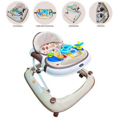 ANDADOR MUSICAL PLEGABLE PIANO MARRÓN