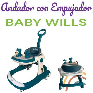 ANDADOR CON EMPUJADOR VERDE BABY WILLS