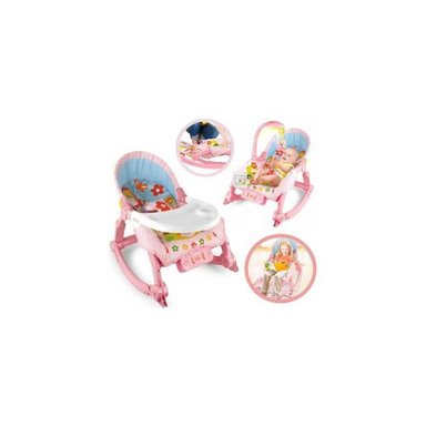 MECEDORA PARA BEBÉ CON VIBRACIÓN FLORES LAMPARA