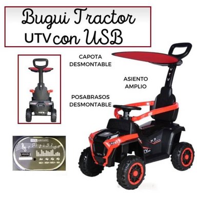 CORREPASILLOS CON EMPUJADOR BUGUI TRACTOR CON USB ROJO