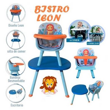 SILLA COMER BABY KITS BISTRO LEÓN MULTICOLOR CARPETA 3 EN 1