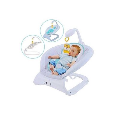 MECEDORA MUSICAL BAUNCER 3D CELESTE CON VIBRADOR BLANCO