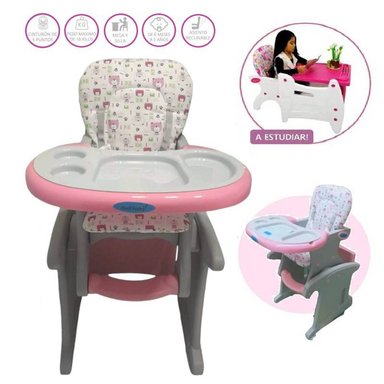 SILLA COMER 2 EN 1 ROSADO CONVERTIBLE A ESCRITORIO