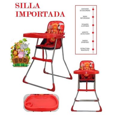 SILLA COMER ZOO ROJO DISEÑOS DIVERTIDOS