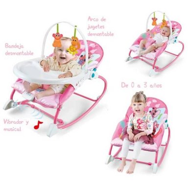 SILLA COMER IDEAL MECEDORA ROSADO ARO DE JUGUETE