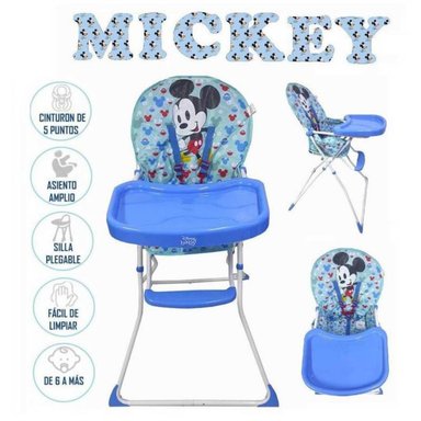 SILLA COMER BABY MICKEY AZUL CON BANDEJA