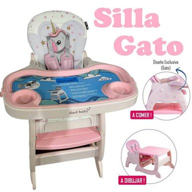 SILLA COMER DAEL ROSADO CON ESCRITORIO 3 EN 1