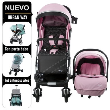 COCHE MELATA 136 MULTICOLOR + PORTABEBE URBAN WAY