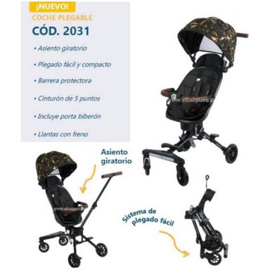 COCHE GRISEB2031 GRIS PLEGABLE SUPERLIGERO EBABY BEBE