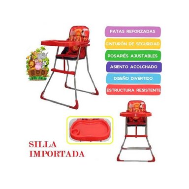 SILLA COMER ZOO ROJO DISEÑOS DIVERTIDOS