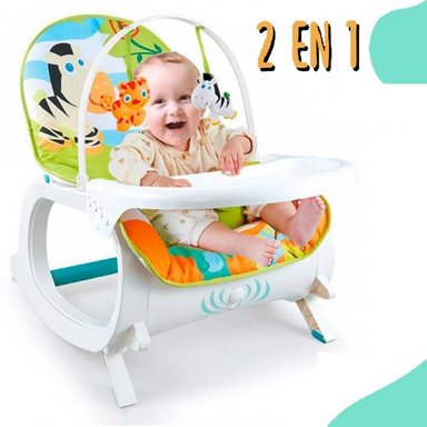 SILLA MECEDORA BABY WORLD CEBRITA 2 EN 1 MUSICAL VIBRATORIO CEBRITA