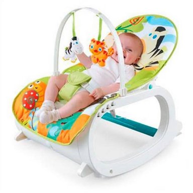 SILLA MECEDORA BABY WORLD CEBRITA 2 EN 1 MUSICAL VIBRATORIO CEBRITA - 2