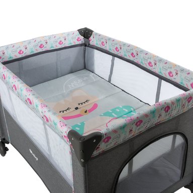 CUNA CORRAL EBABY NALA ROSADO Y COLCHÓN - 4