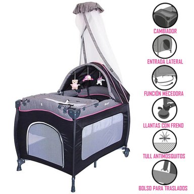 CUNA CORRAL EBABY SALLY MULTICOLOR MECEDORA