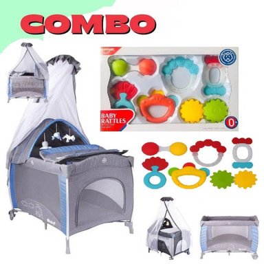 CUNA CORRAL NOA EB780RSD MULTICOLOR CORRAL + SONAJAS 6 PIEZAS