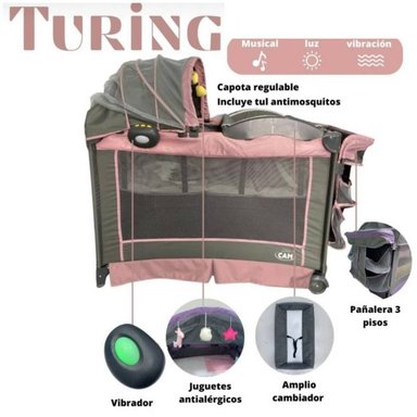 CUNA CORRAL TURYNG ROSADO ROSADO CORRAL BABY CAM