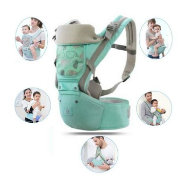 CANGURO PARA BEBÉ ERGONÓMICO BALLENA 3 EN 1 VERDE
