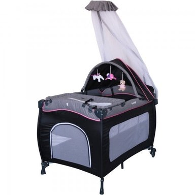 CUNA CORRAL MECEDORA EBABY SALLY MULTICOLOR COLCHÓN DE 4" - 5