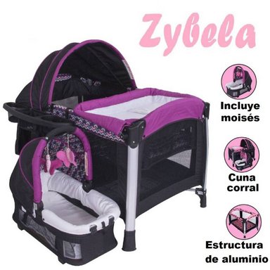 CUNA CORRAL EBABY ZYBELA ALUMINIO MORADO