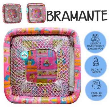 CUNA CORRAL BRAMANTE METAL AZUL DISEÑO DIVERTIDO PLEGABLE