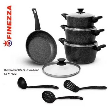 SET OLLAS FINEZZA FZ-X1713M ULTRA GRANITO 11 PZAS