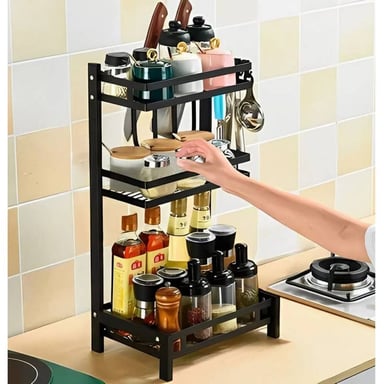 ORGANIZADOR NEGRO CONDIMENTOS 3 NIVELES - 1