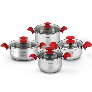 SET OLLAS FINEZZA FZ-1012CB-IN ACERO 8 PIEZAS