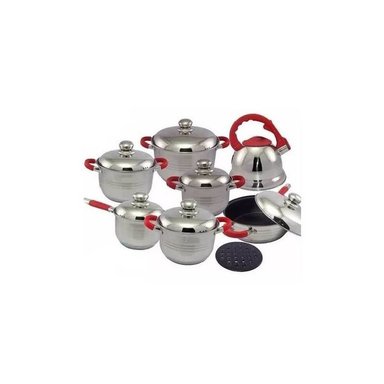 JUEGO DE OLLAS BE-S823RA ACERO INOXIDABLE 13 PIEZAS 1.5 L