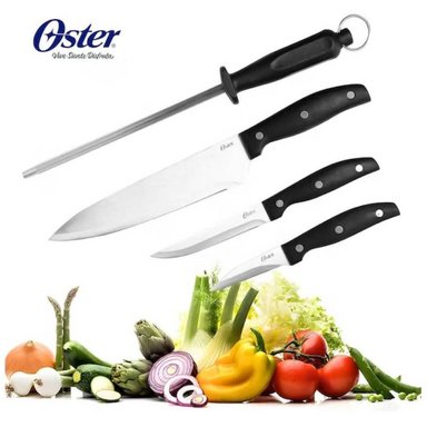 JUEGO DE CUCHILLOS C/AFILADOR 4 PIEZAS GRANGER, ACERO INOXIDABLE