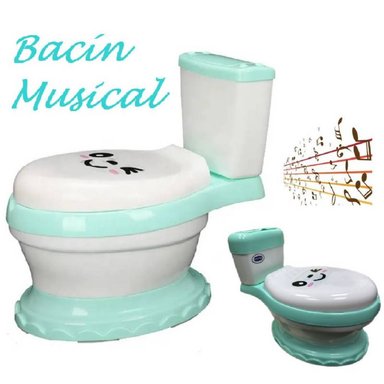 BACÍN MUSICAL CON ASIENTO ERGONÓMICO DE ESPONJA SUAVE VERDE