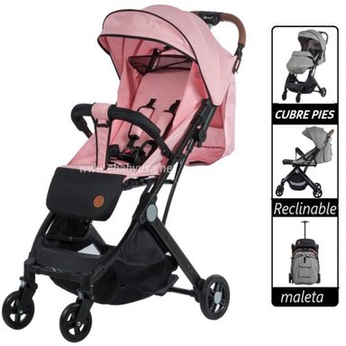 COCHE MALETA EBABY COMPACT ROSADO