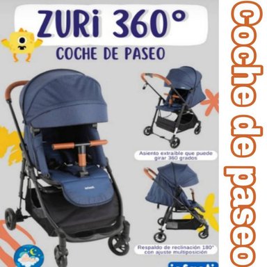 COCHE CUNA INFANTI ZURI 360° AZUL DE PASEO