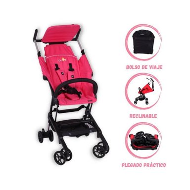 COCHE CUNA EVEZO LIGHT WEIGHT BEN ROSA CON MOCHILA DE TRASLADO EV1020