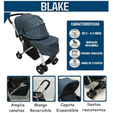 COCHE CUNA EBABY BLAKE 1140-1 MULTICOLOR DE PASEO