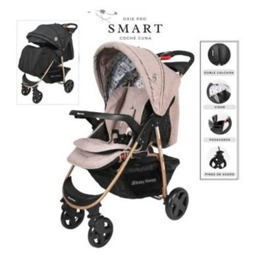 COCHE CUNA BABY HAPPY SMART MULTICOLOR DEPORTIVO CON BANDEJA Y POSAVASO