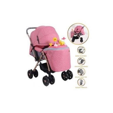 COCHE CUNA MUSICAL SUMMER ROSADO