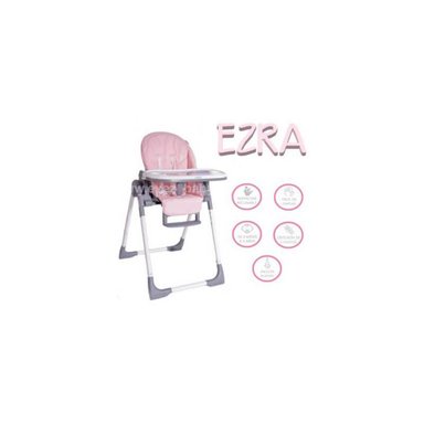 SILLA COMER EBABY EZRA ROSADO CON LLANTAS